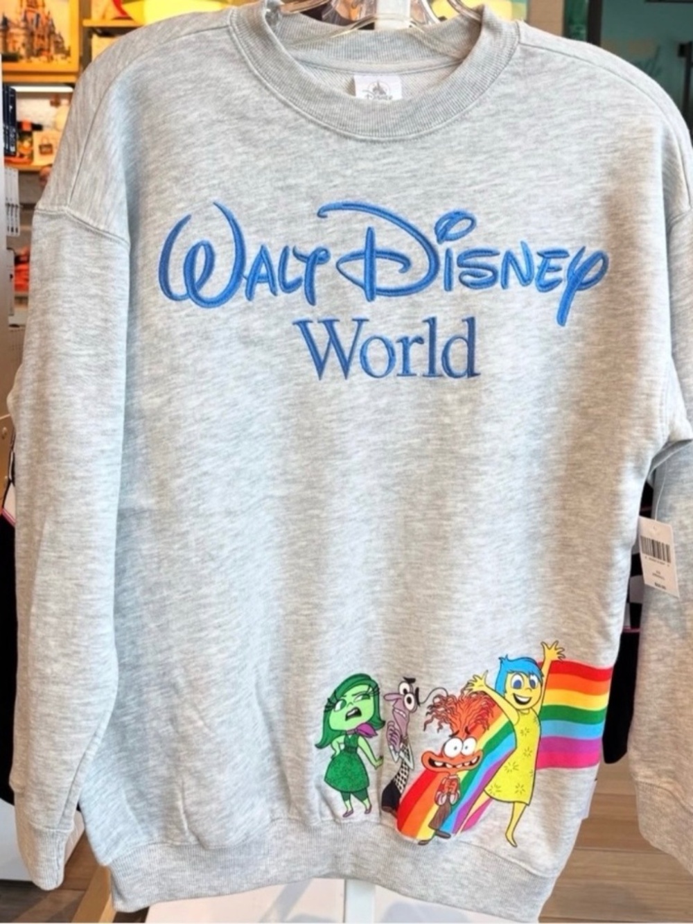 NEW Disney Parks Inside Pixar Out Gray Pullover Sweatshirt Unisex